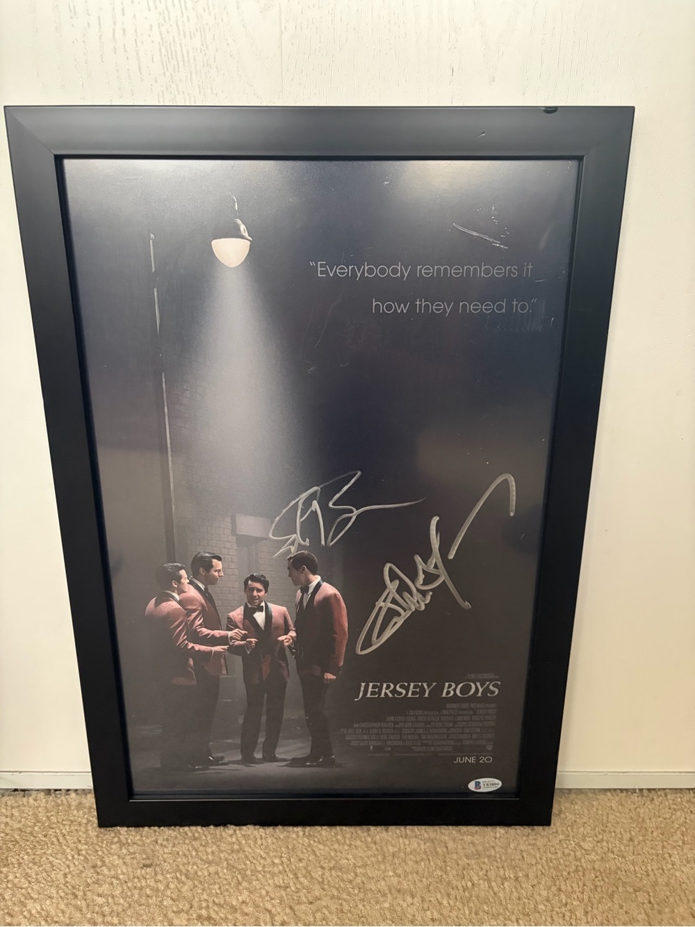 John Lloyd young, Erich Bergen Signed 'Jersey Boys broadway  Poster Framed
